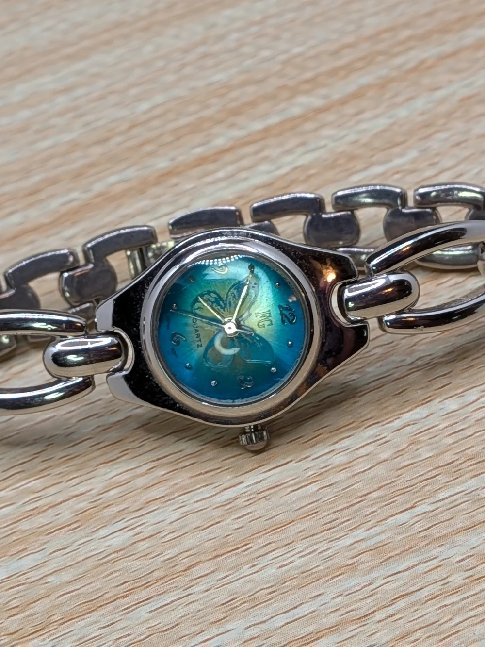 Vintage Y2K Faded Glory Blue/Green  Butterfly Watch